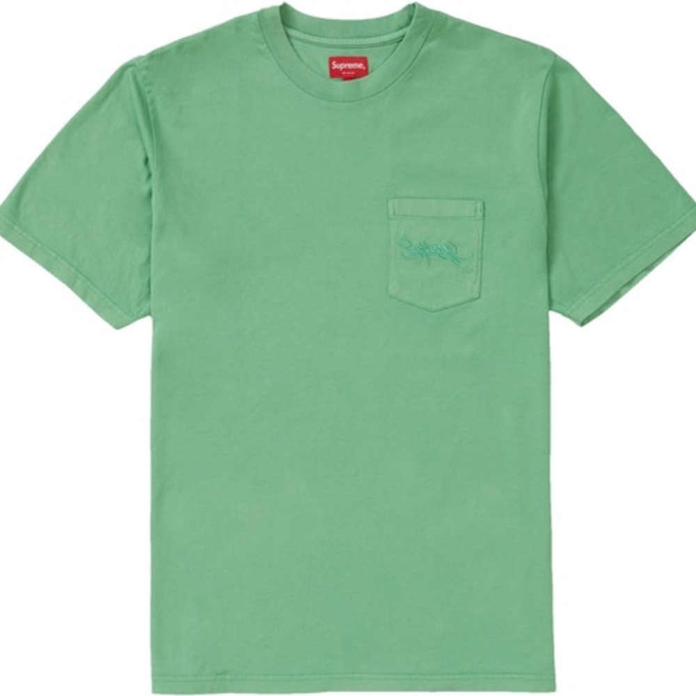 Supreme Overdyed Pocket Tee (Green) M
